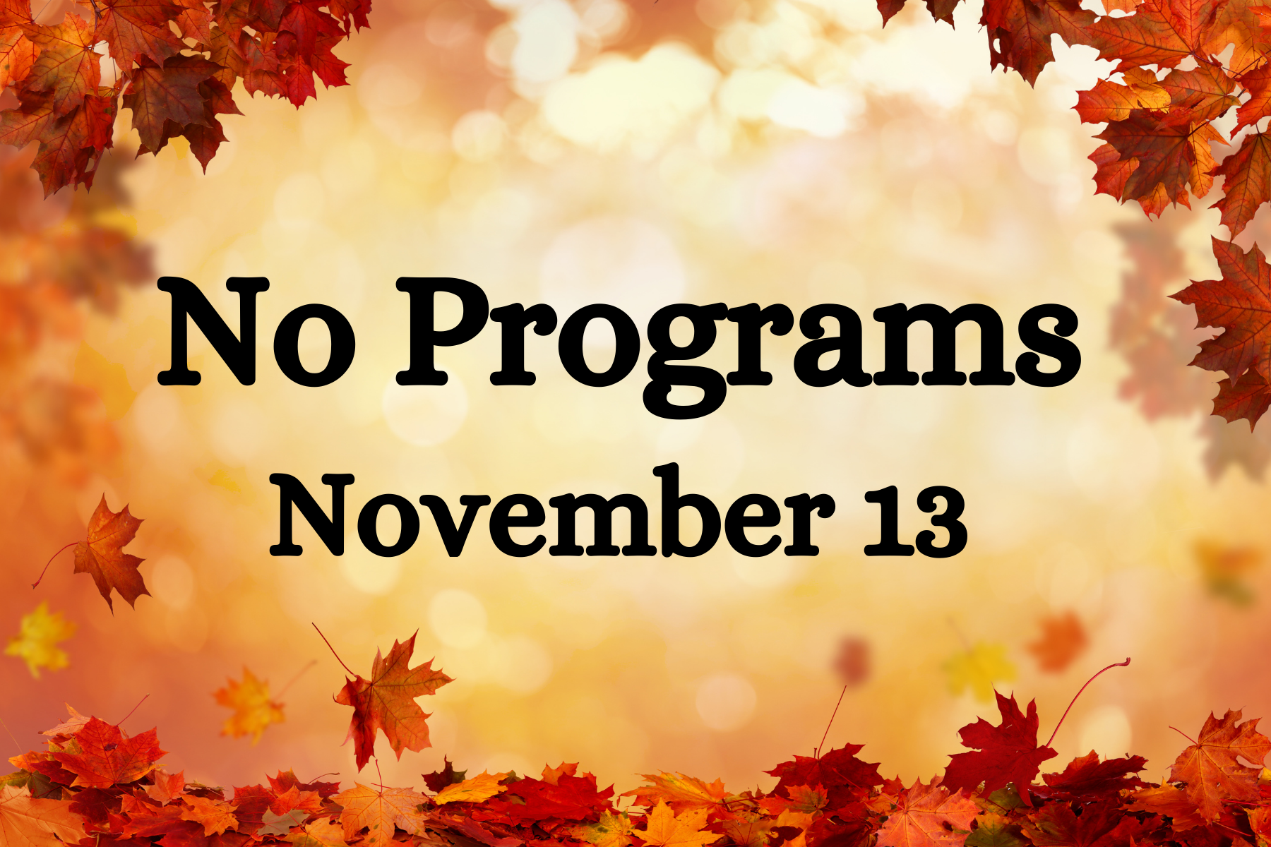 November 2023 Veterans Day No Programs