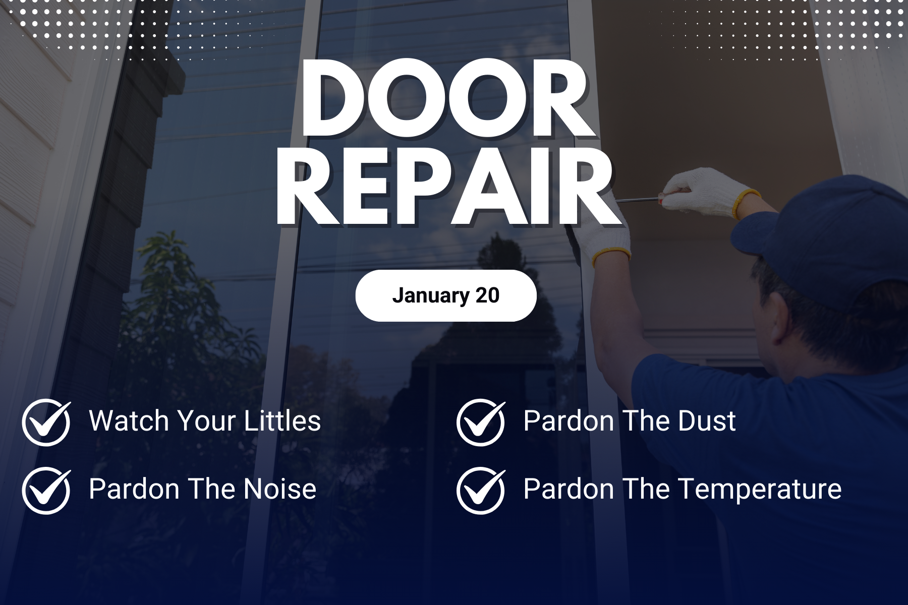 library doors will be repaired on January 20