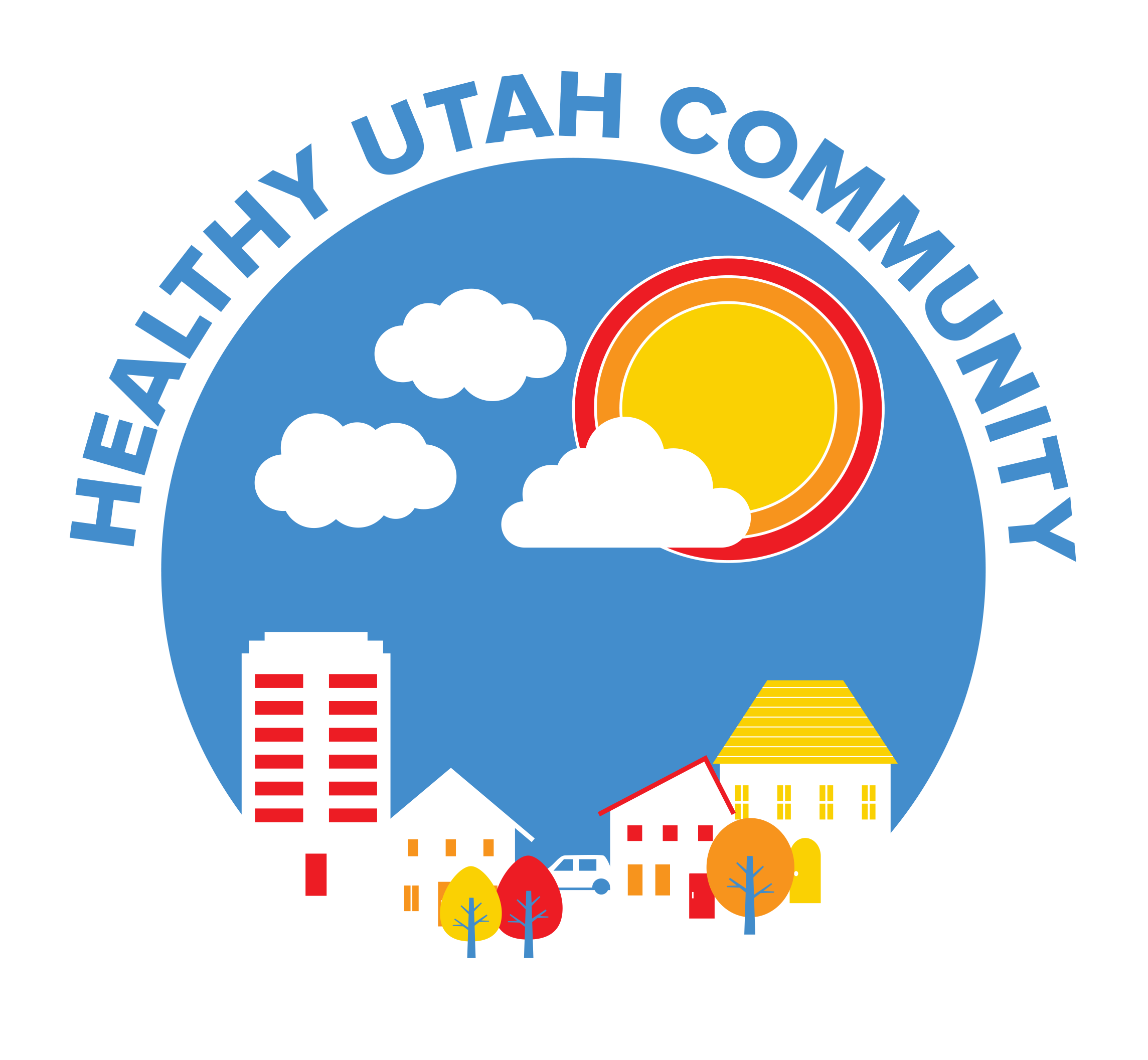 Healthy Utah Community blue background